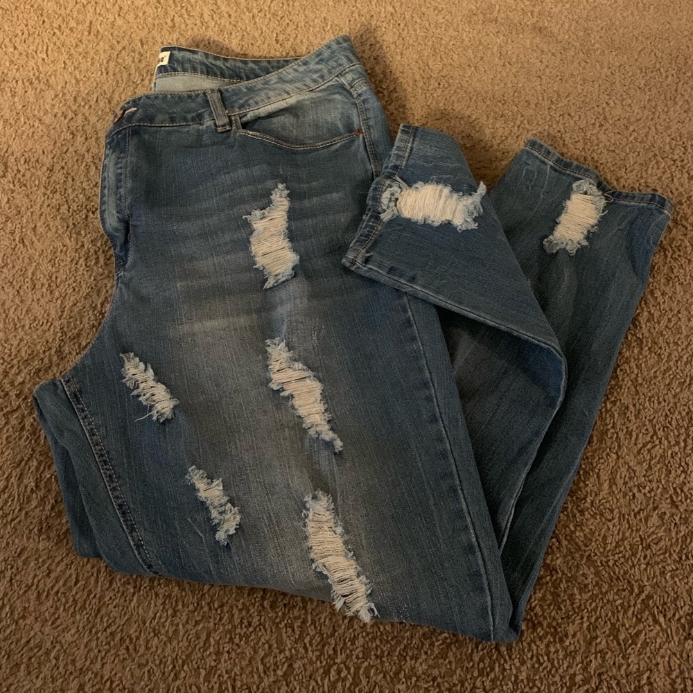 Distressed jeans